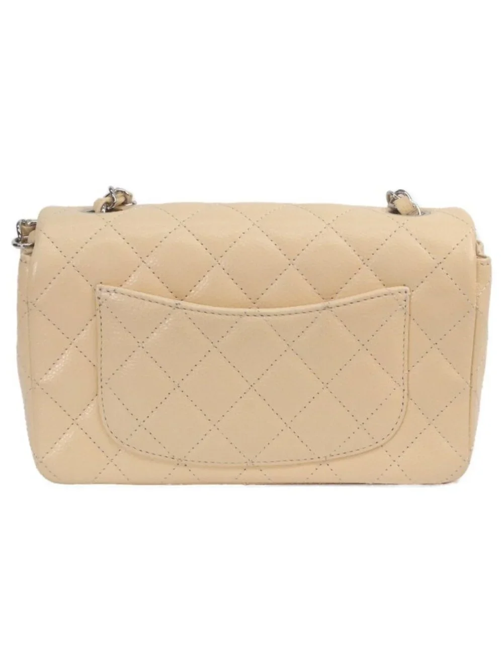 Chanel Beige Caviar Silver Mini Quilted 20 Shoulder Bag